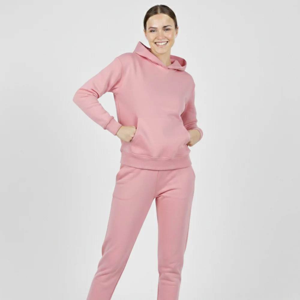 Pembe Oversize Sweat Eşofman Alt Üst Takım