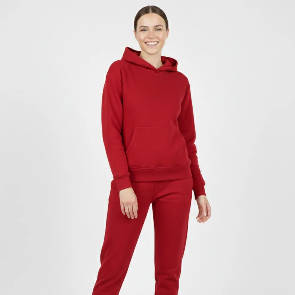 Kırmızı Oversize Sweat Eşofman Alt Üst Takım