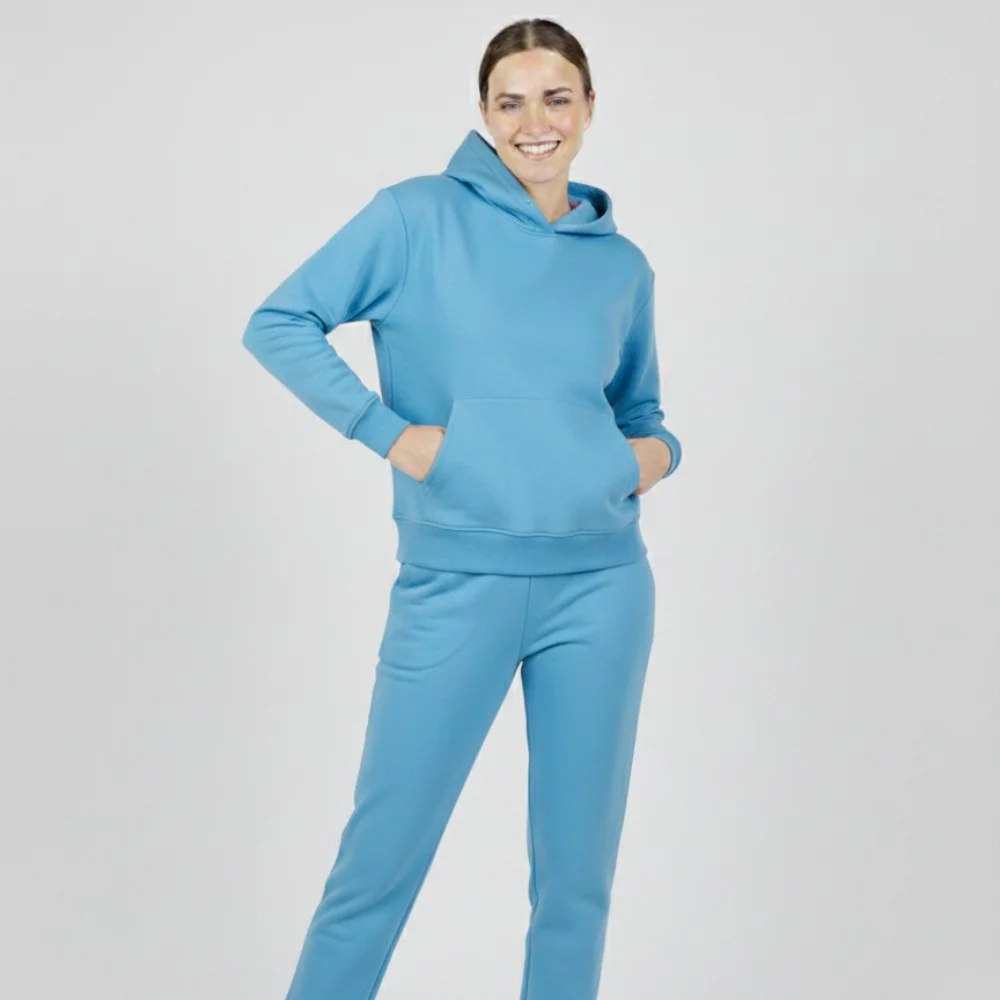 Buz Mavisi Oversize Sweat Eşofman Alt Üst Takım