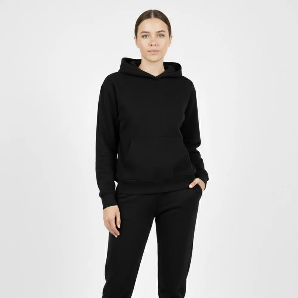 Siyah Oversize Sweat Eşofman Alt Üst Takım